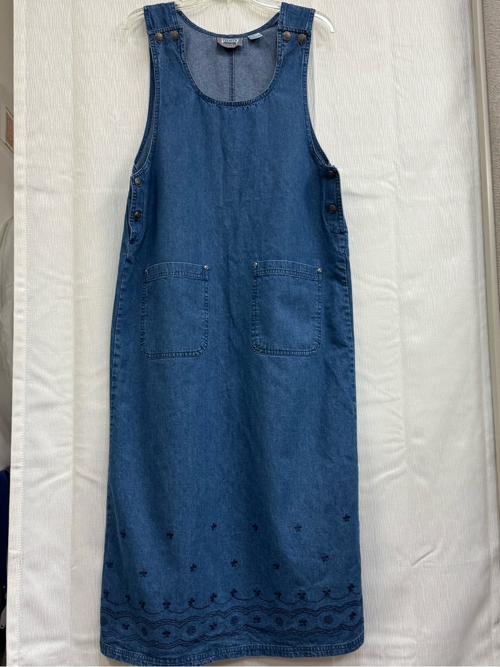 Women's Dark Blue Denim Overall Dress Jumpsuit
